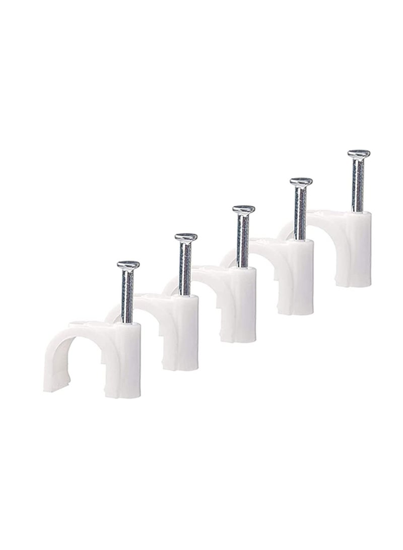 مشبك تثبيت الكابلات دائري بمسمار صلب مقاس 6 ملم - 25 قطعة