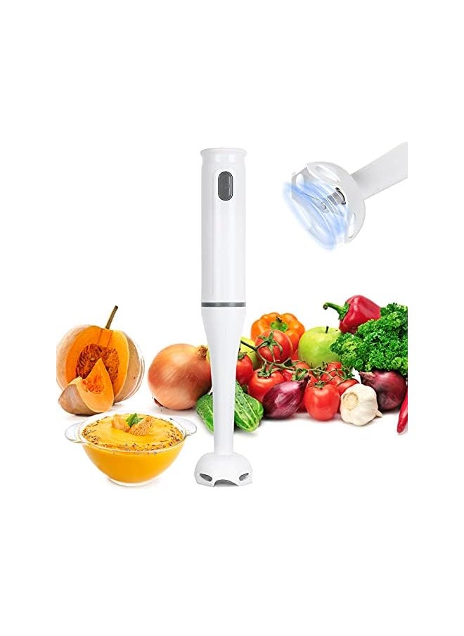 jiguoor - Stick Soup Blender Electric 200W Immersion Soup Blender Handheld Food Mixer For Kitchen, 2 Speed Handheld Stick Soup Blender For Sauce Soup Making, Baby Food Processing, White - Image 1