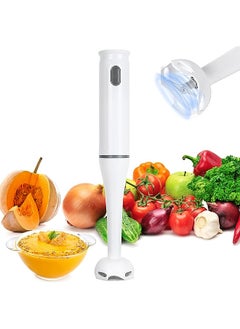 Stick Soup Blender Electric 200W Immersion Soup Blender Handheld Food Mixer For Kitchen, 2 Speed Handheld Stick Soup Blender For Sauce Soup Making, Baby Food Processing, White