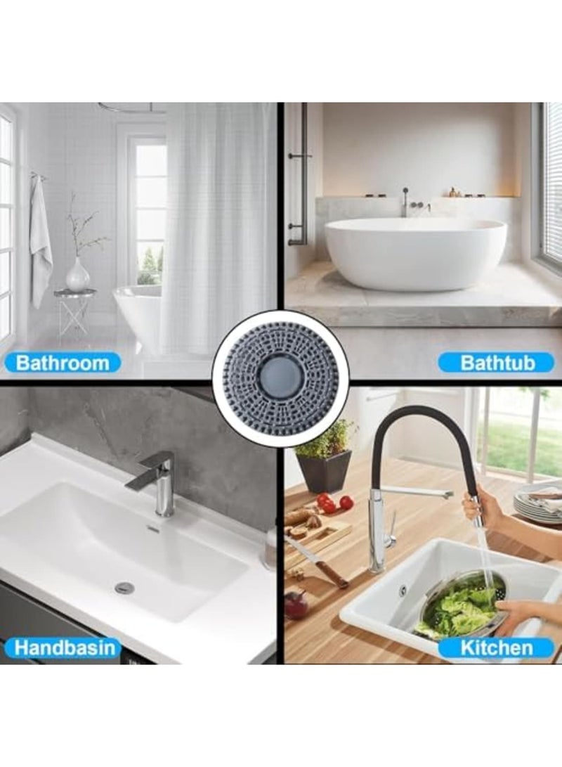 Shower Drain Hair Catcher, Premium Silicone Drain Protector u0026 Flat Shower Drain Cover, Bathroom Shower Installation Kit for Hair Trapping u0026 Clog Prevention (2 Pack,Gray) - Image 2