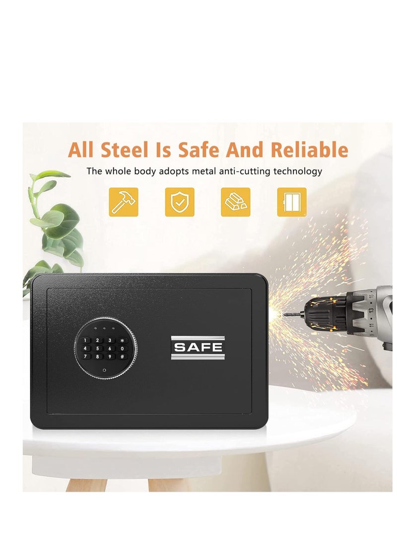 Hotel Safe Deposit Box, Steel Security Storage With key & Electronic Digital Keypad Lock For Office Business Protect Money Cash Watches Laptop Jewelry Passport Documents - Image 2