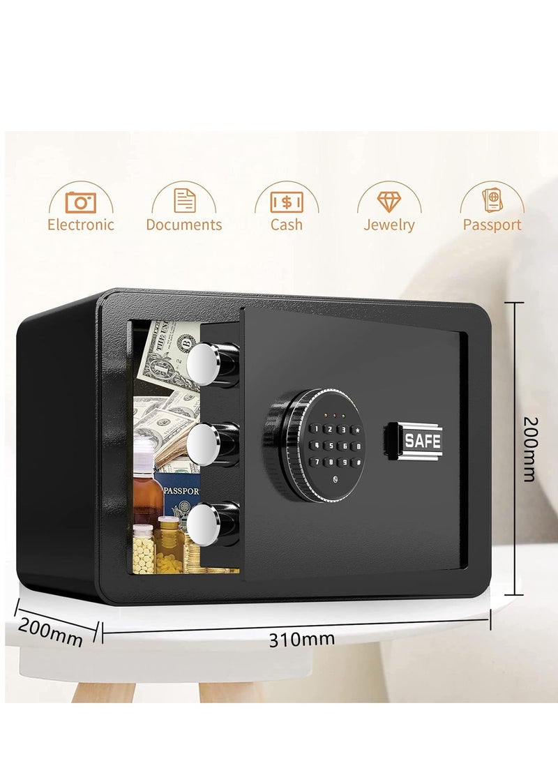 Hotel Safe Deposit Box, Steel Security Storage With key & Electronic Digital Keypad Lock For Office Business Protect Money Cash Watches Laptop Jewelry Passport Documents - Image 3