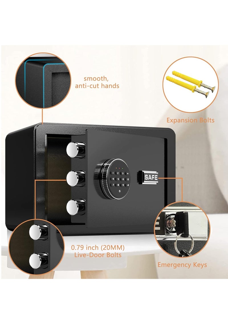 Hotel Safe Deposit Box, Steel Security Storage With key & Electronic Digital Keypad Lock For Office Business Protect Money Cash Watches Laptop Jewelry Passport Documents - Image 4