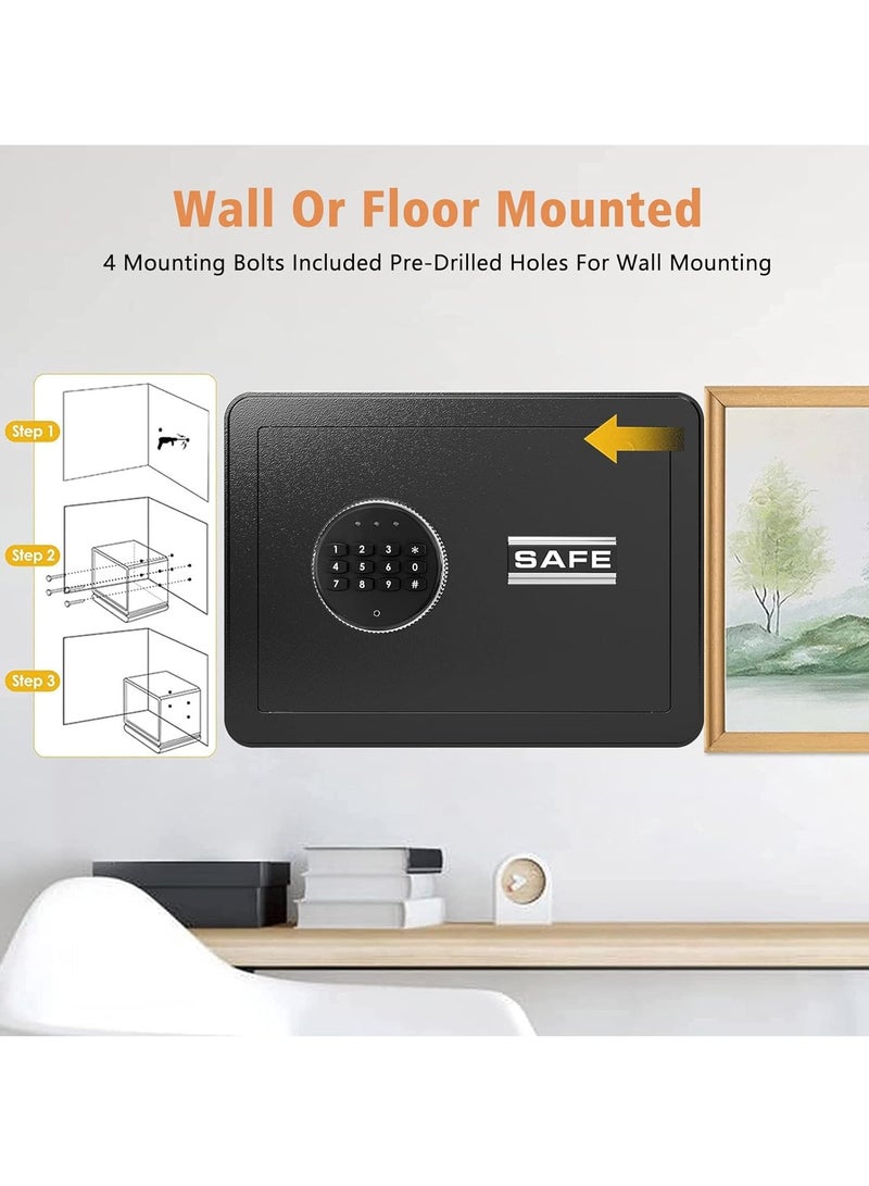 Hotel Safe Deposit Box, Steel Security Storage With key & Electronic Digital Keypad Lock For Office Business Protect Money Cash Watches Laptop Jewelry Passport Documents - Image 5