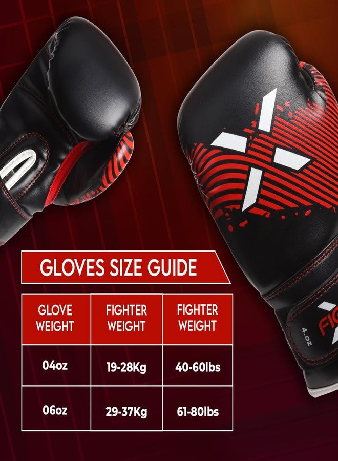FightX Kids Boxing Gloves for 3-8 Years 4 6 Oz Training MMA Boys Girls Kickboxing Punching Gloves for Training, Punching Bag, Muay Thai, MMA (Red, 6oz) - Image 4