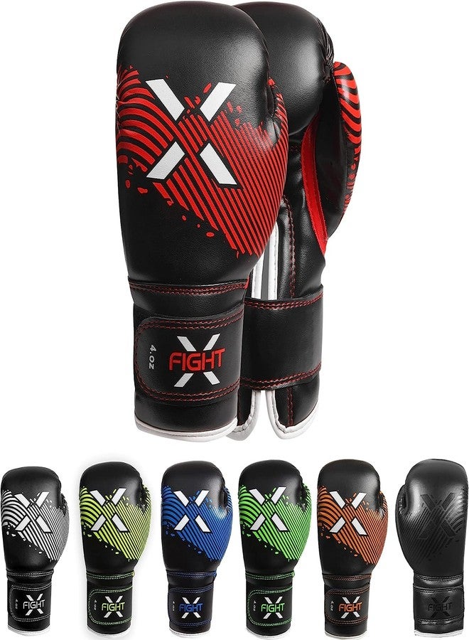 FightX Kids Boxing Gloves for 3-8 Years 4 6 Oz Training MMA Boys Girls Kickboxing Punching Gloves for Training, Punching Bag, Muay Thai, MMA (Red, 6oz) - Image 1