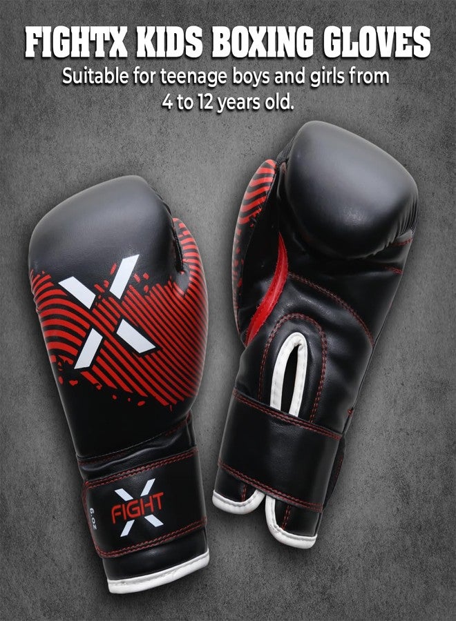 FightX Kids Boxing Gloves for 3-8 Years 4 6 Oz Training MMA Boys Girls Kickboxing Punching Gloves for Training, Punching Bag, Muay Thai, MMA (Red, 6oz) - Image 5