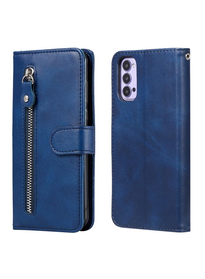 اس-توب جراب لهاتف OPPO Reno4 5G جراب جلدي أنيق بسحاب أفقي قابل للطي مع حامل وفتحات للبطاقات ومحفظة - Image 1