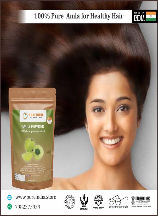 PureIndia Amla Powder for Hair - 100gm | Stop Hairfall | Gooseberry for Long Black Hair Growth | Natural Color - Image 5