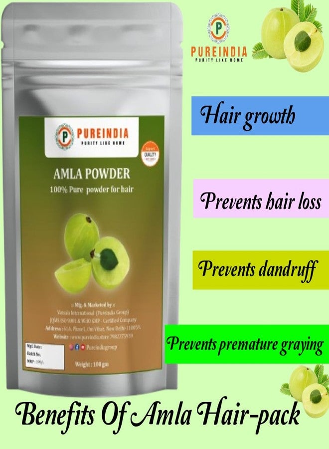 PureIndia Amla Powder for Hair - 100gm | Stop Hairfall | Gooseberry for Long Black Hair Growth | Natural Color - Image 3