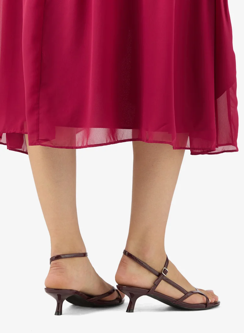 Casual Kitten Heel Strappy Sandals