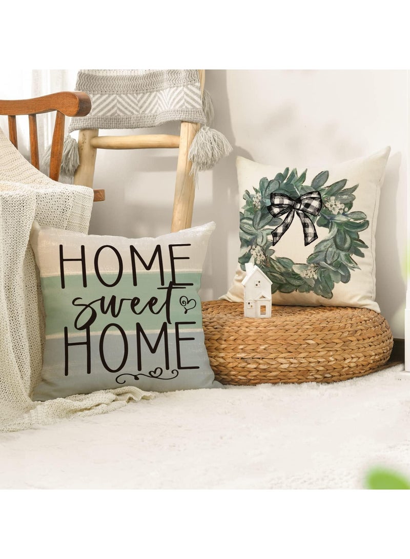 عام "أغطية وسائد، 4 قطع مقاس 45 سم بأذان الخروف من شجرة الكينا، أغطية وسائد للأريكة المنزلية، قابلة للغسل من مادة البولي إيثيلين" - Image 3