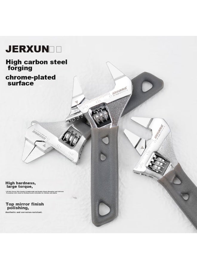 Jerxun Adjustable Wrench, Multi-functional, Slim, Short Handle, Wide Opening, Quick-release, Small-sized Pipe Wrench Tool - Image 2