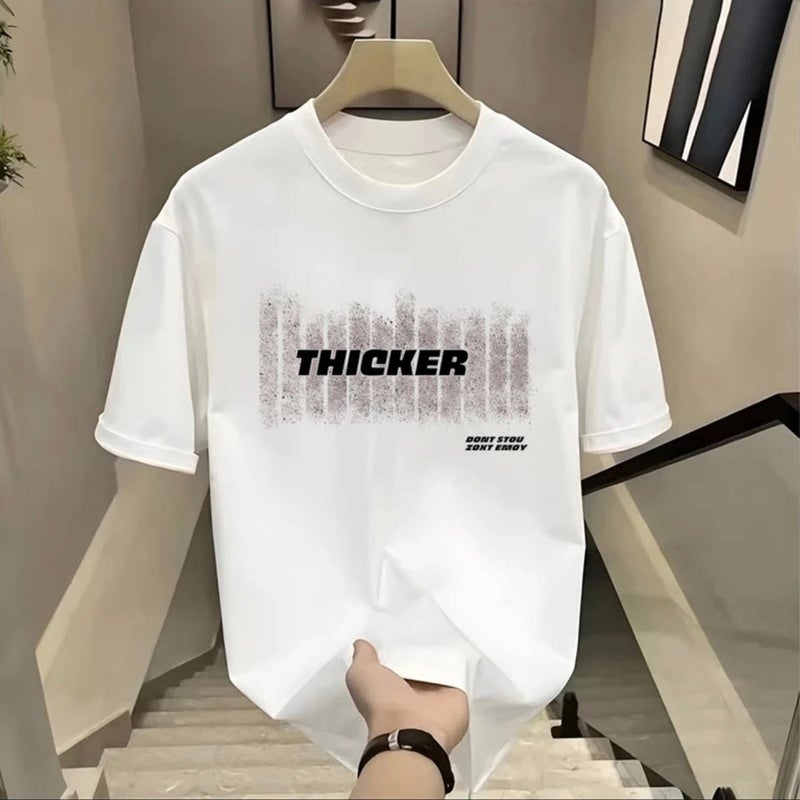 European station short-sleeved T-shirt men's summer new fashion brand printed round neck ins loose couple casual top - Image 2