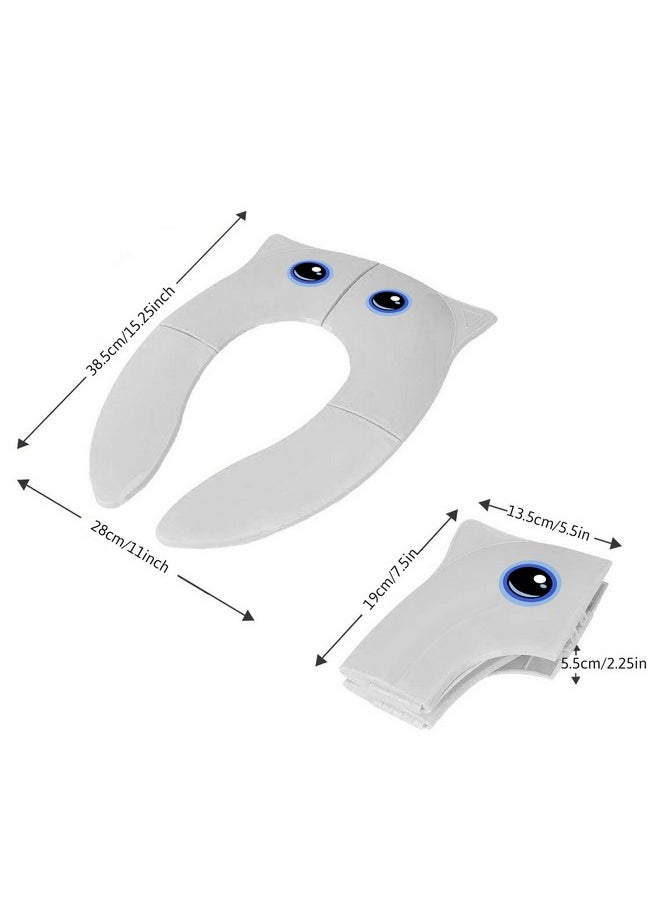 Techhark TechHark Plastic Baby Potty Training Toilet Seat for Boys and Girls Kids, Non-Slip with Splash Guard, Fits Round&Oval Toilets, (Travel White) Pack of 1  - Image 3