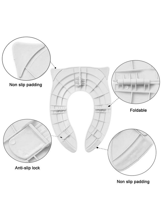 Techhark TechHark Plastic Baby Potty Training Toilet Seat for Boys and Girls Kids, Non-Slip with Splash Guard, Fits Round&Oval Toilets, (Travel White) Pack of 1  - Image 4