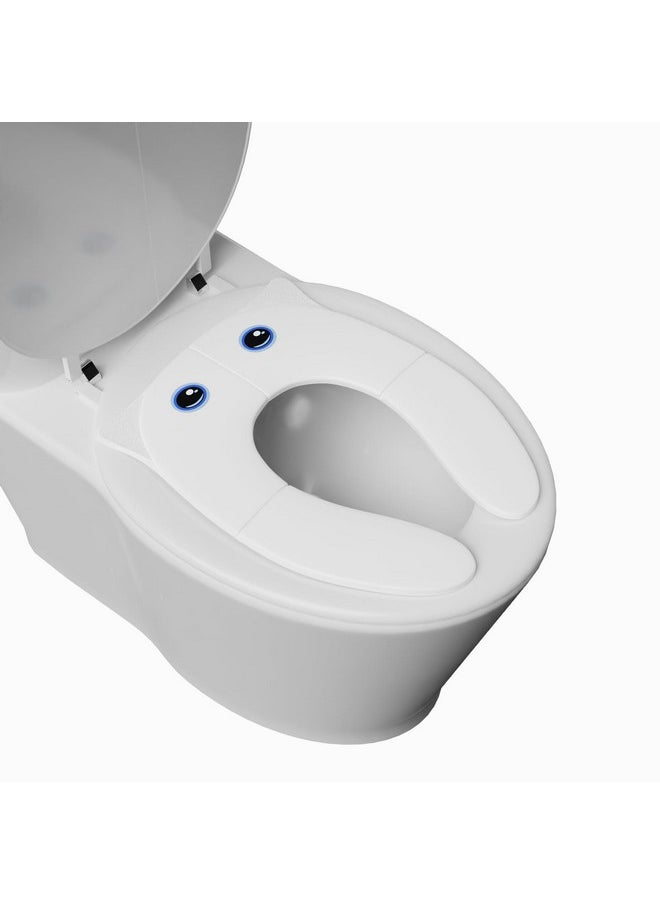 Techhark TechHark Plastic Baby Potty Training Toilet Seat for Boys and Girls Kids, Non-Slip with Splash Guard, Fits Round&Oval Toilets, (Travel White) Pack of 1  - Image 1