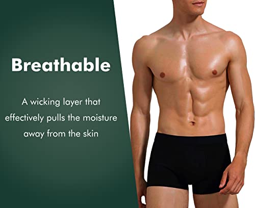 AIRCUTE Washable Absorbent Urinary Incontinence Underwear for Men, Soft Leak Proof Boxer Briefs for Bladder Leakage 60ML (Medium, Black) - Image 5