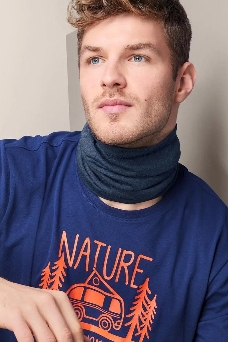 Tchibo Men Multifunctional Head Scarf, Mottled Dark Blue - Image 1