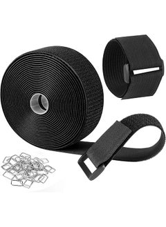 joyzzz Adjustable Cable Straps 5Cm×5M Wide Cable Ties With 20 Buckles Reusable Fastening Cable Ties Free Cut Length Hook And Loop Securing Strap For Cable Tidy Wire Management Cord Organiser  - Image 1