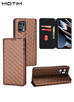 موتيم غطاء هاتف Oppo Find X5/X5 Pro، غطاء محفظة جلدي قابل للطي مع حامل للبطاقات مزود بفتحات لحمل البطاقات وجيب للمال، غطاء مقاوم للخدش ومقاوم للصدمات  - Image 1