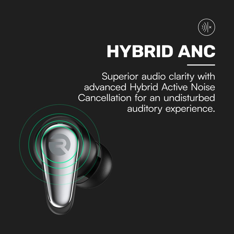 Raycon Pro Earbuds Wireless Bluetooth + 6 Microphones with Hybrid Active Noise Canceling, Sweat & Water-Resistant Earphones, Premium Wireless Ear Buds Bluetooth 40 Hours Playtime (Silver) - Image 3