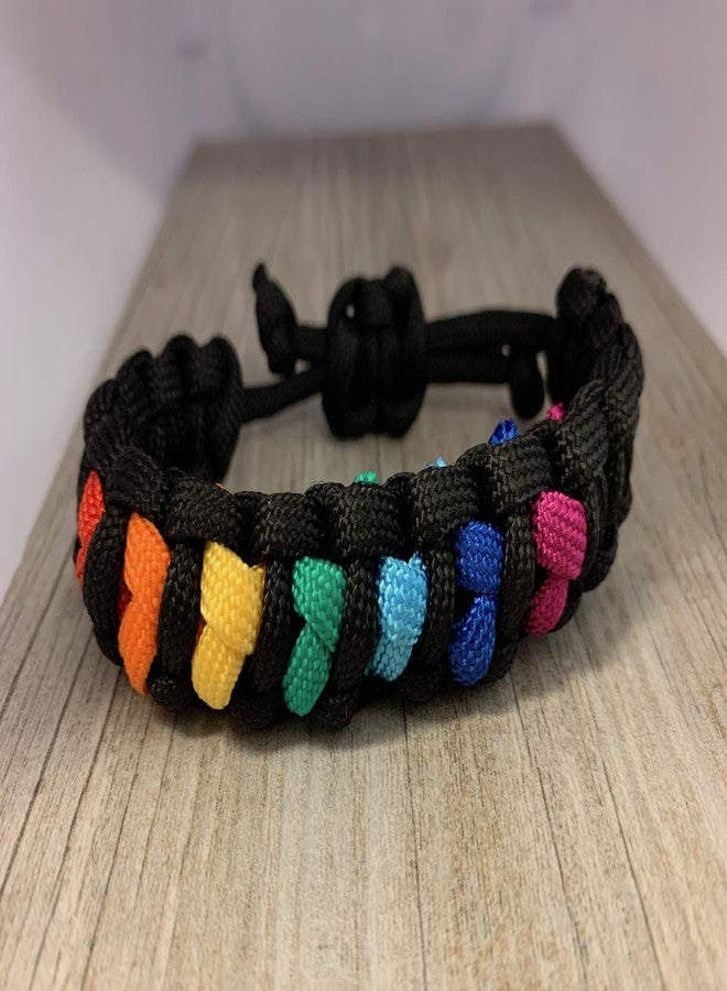 Infinity Collection - Rainbow LGBT Pride Braided Friendship String Bracelet for Gay & Lesbian LGBTQ Wristband Adjustable, Rainbow Bracelets for Women Men Parade, Gay Pride Paracord Accessories - Image 3