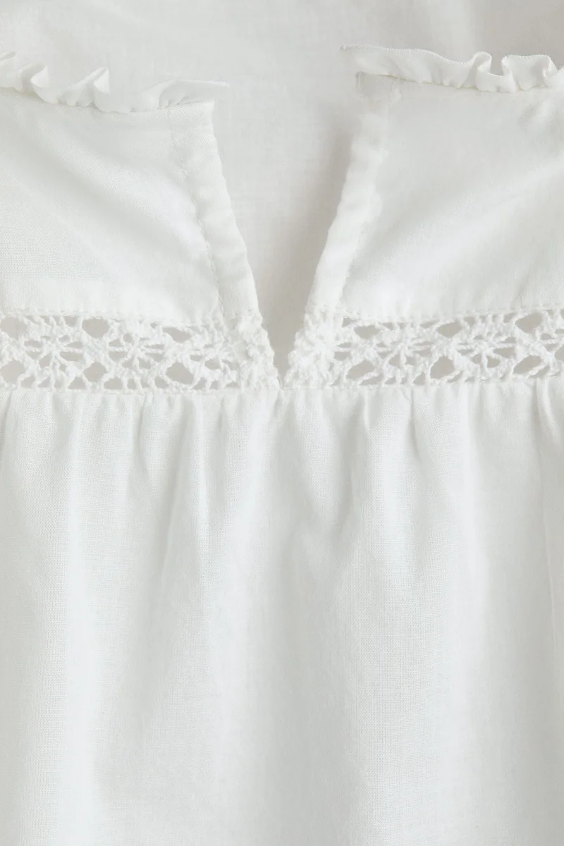 H&M Frill-trimmed cotton blouse