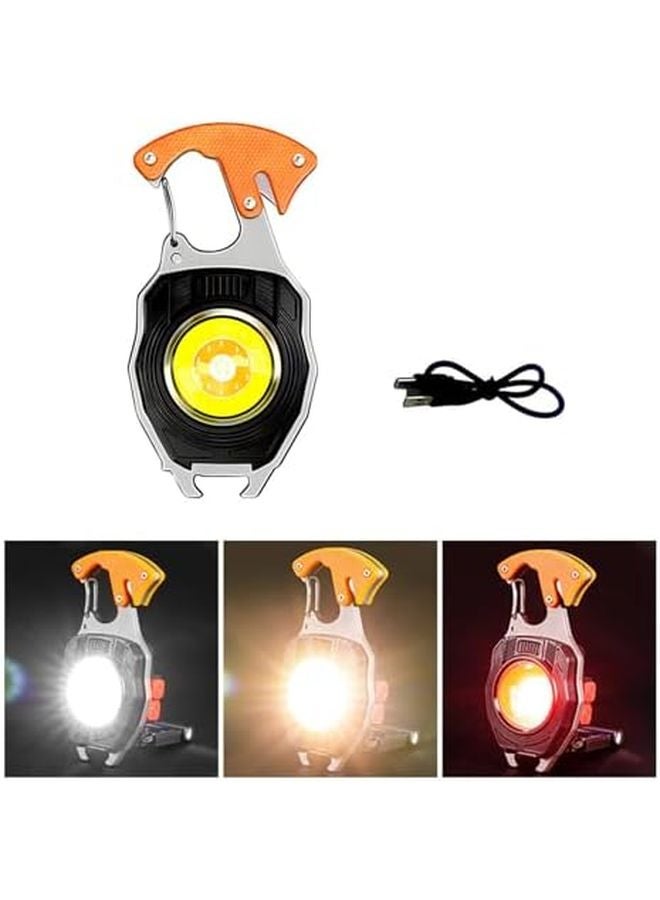 Blue Waterproof Keychain Flashlight Multifunctional Work Light for Camping Commuting Durability - Image 3