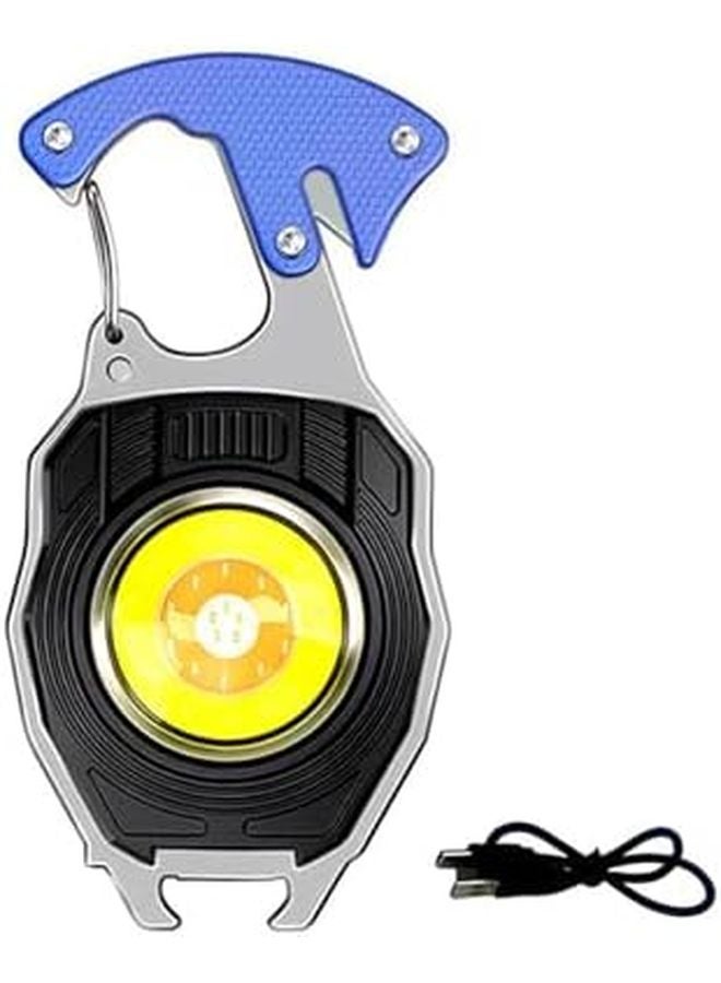 Blue Waterproof Keychain Flashlight Multifunctional Work Light for Camping Commuting Durability - Image 2