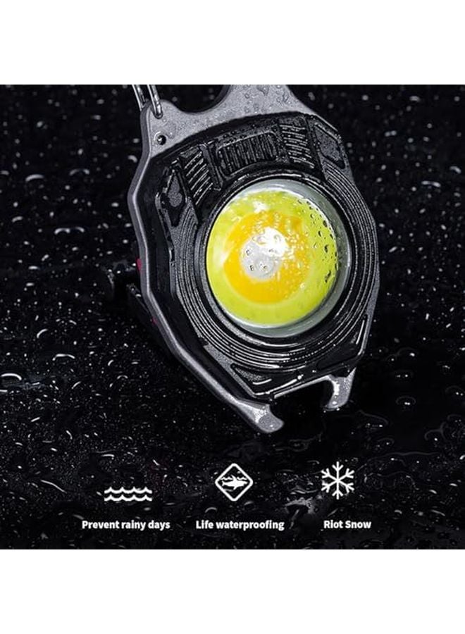 Blue Waterproof Keychain Flashlight Multifunctional Work Light for Camping Commuting Durability - Image 5