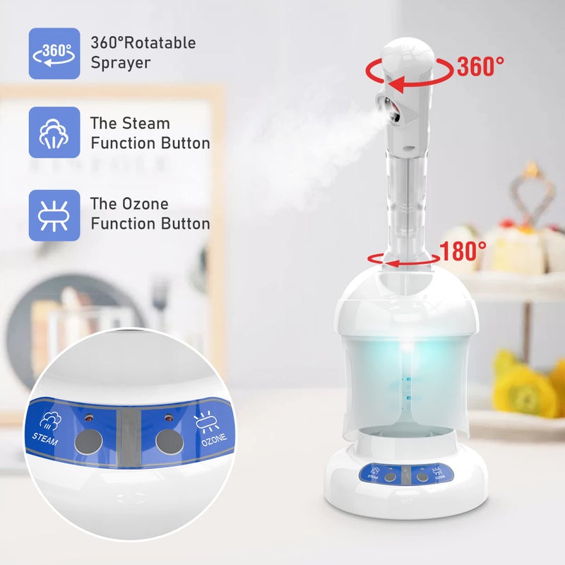 Kingsteam Facial Steamer - Ozone Steamer with Extendable Arm - Professional Nano Ionic Facial Steamer for Deep Cleaning - Portable for Personal Care Use at Home or Salon - Image 4