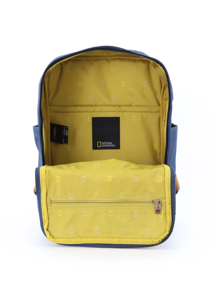 NATIONAL GEOGRAPHIC National Geographic LEGEND Small Backpack Navy For Men And Women, Durable Water Resistant Padded Laptop Casual Blue Daypack, Bag For School College Office Leisure Outdoor Travel