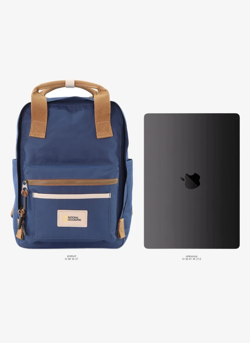NATIONAL GEOGRAPHIC National Geographic LEGEND Small Backpack Navy For Men And Women, Durable Water Resistant Padded Laptop Casual Blue Daypack, Bag For School College Office Leisure Outdoor Travel
