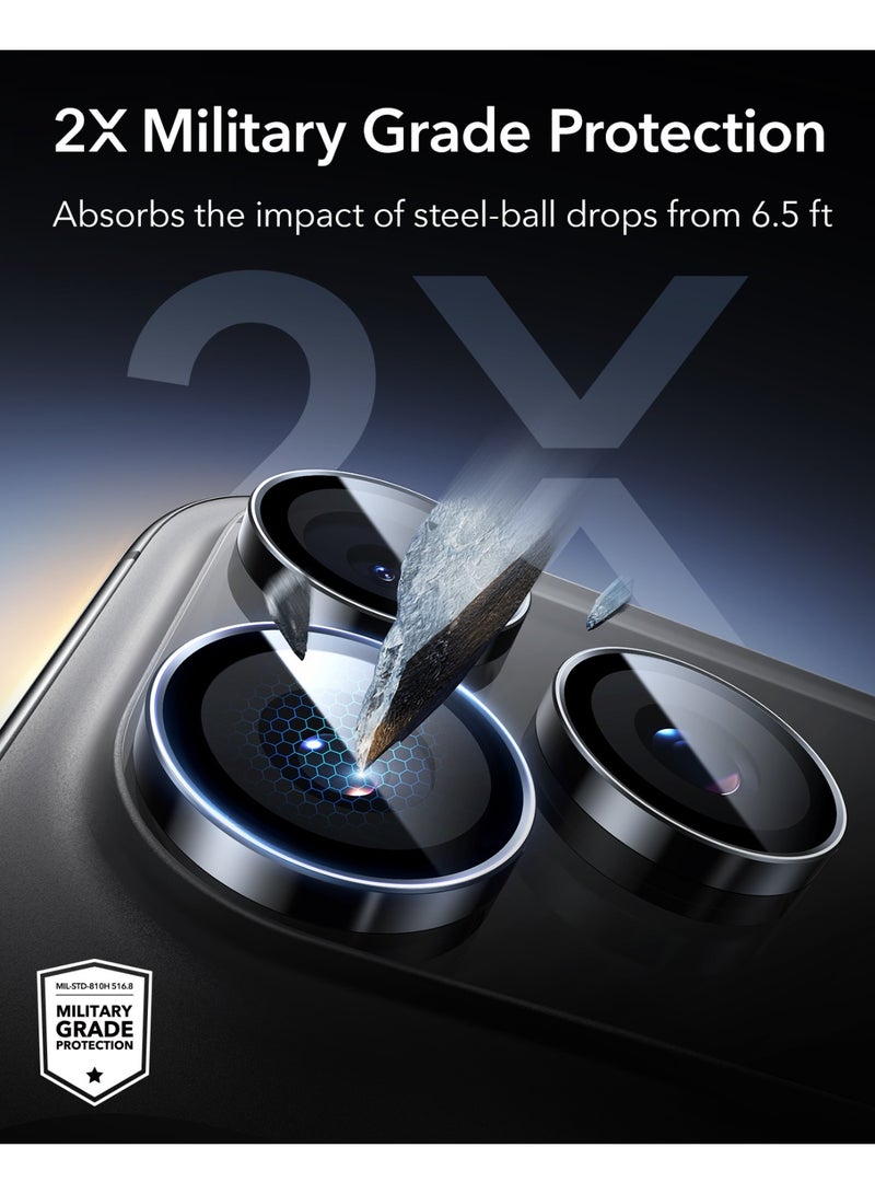 اي اس ار ESR Camera Lens Protector for iPhone 17 Pro Max/17 Pro/16 Pro Max/16 Pro/15 Pro Max/15 Pro/14 Pro Max/14 Pro, Ultra-tough HD Individual Lens Protectors, Ultra-thin Tempered Glass black - Image 4