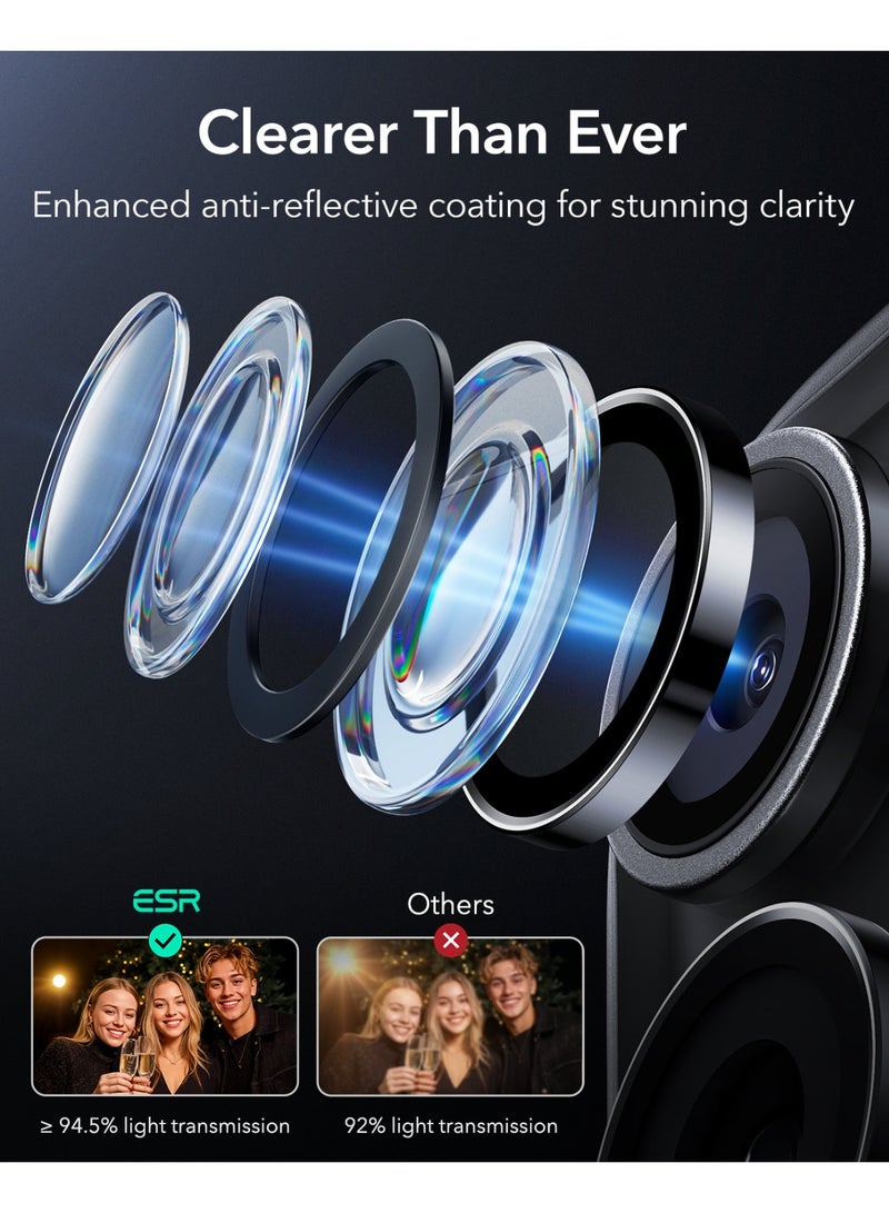 اي اس ار ESR Camera Lens Protector for iPhone 17 Pro Max/17 Pro/16 Pro Max/16 Pro/15 Pro Max/15 Pro/14 Pro Max/14 Pro, Ultra-tough HD Individual Lens Protectors, Ultra-thin Tempered Glass black - Image 5