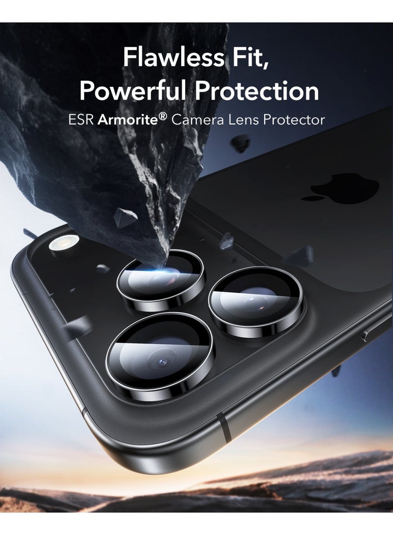 اي اس ار ESR Camera Lens Protector for iPhone 17 Pro Max/17 Pro/16 Pro Max/16 Pro/15 Pro Max/15 Pro/14 Pro Max/14 Pro, Ultra-tough HD Individual Lens Protectors, Ultra-thin Tempered Glass black - Image 2