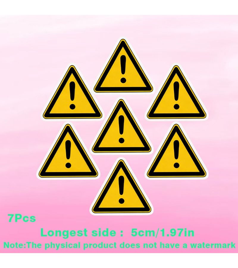 7 Pieces Warning Sign Vinyl Decals for Car Bumper Laptop Luggage Matte Self Adhesive - Image 2