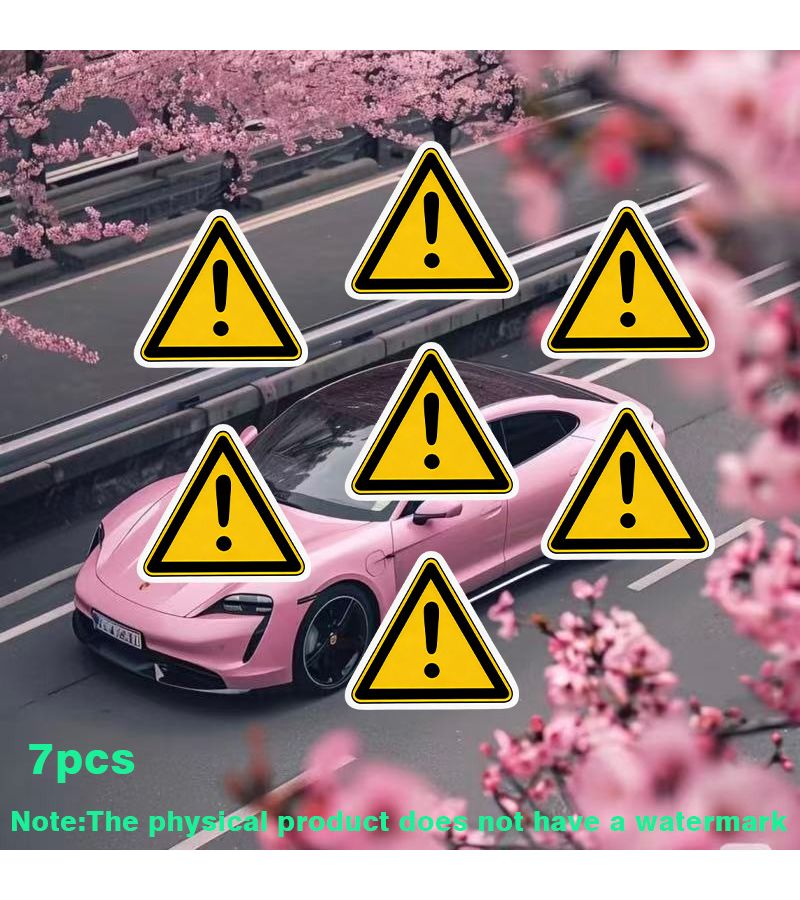 7 Pieces Warning Sign Vinyl Decals for Car Bumper Laptop Luggage Matte Self Adhesive - Image 1