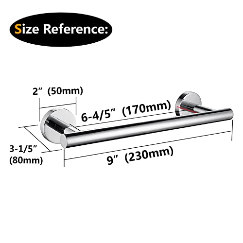 Nolimas Polished Chrome Bath Towel Bar Single Bars Towel Rack Rod Classic Wall Mounted Stainless Steel Bathroom Towel Bar Toilet Kitchen Towel Shelf Single Layer,9inch - Image 3
