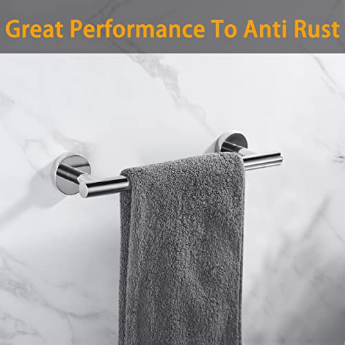 Nolimas Polished Chrome Bath Towel Bar Single Bars Towel Rack Rod Classic Wall Mounted Stainless Steel Bathroom Towel Bar Toilet Kitchen Towel Shelf Single Layer,9inch - Image 4