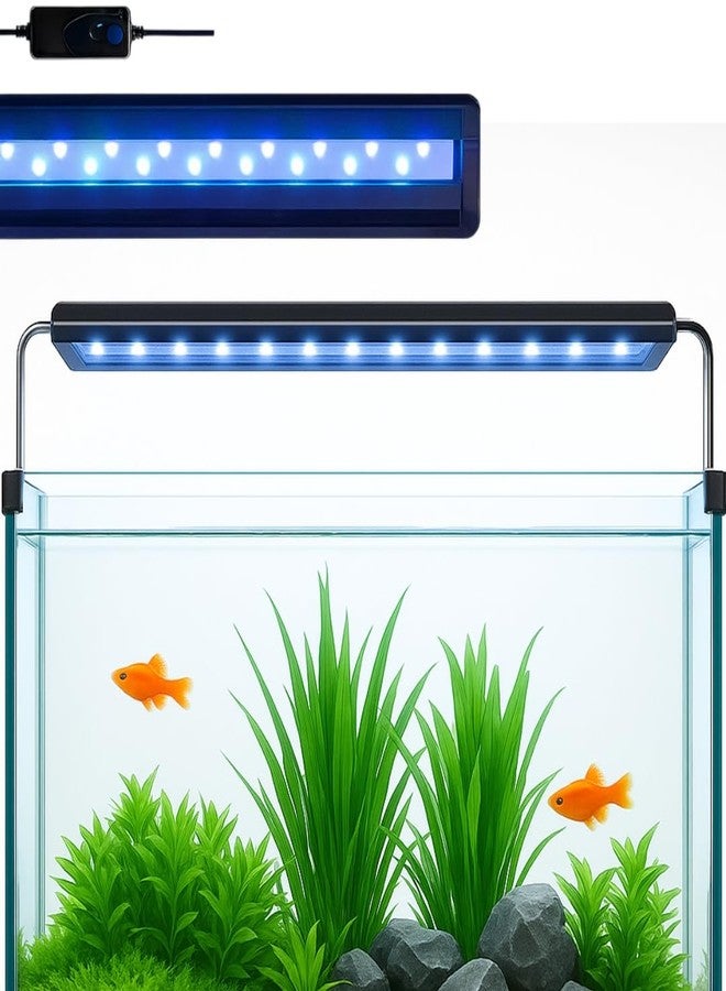 مصباح FinyPetz LY-40S LED لأحواض السمك (أزرق + أبيض) | مصباح LED فائق النحافة ومقاوم للماء مع حامل قابل للتمديد | إضاءة موفرة للطاقة لأحواض أسماك المياه العذبة والمالحة | مناسب لأحواض السمك من 40 إلى 50 سم - Image 1