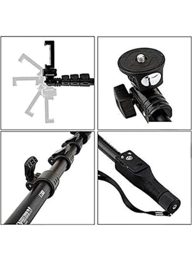 extendable selfie stick monopod with shutter remote control - black - Image 3