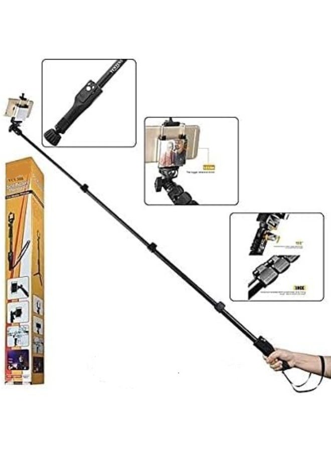 extendable selfie stick monopod with shutter remote control - black - Image 2