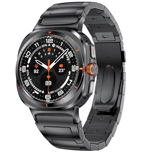PanPinnacle Stainless Steel Band Compatible with Galaxy Watch ultra 2/1 Bands 47mm (2025/2024),No Gap Business Metal Replacement Strap for Men Samsung Galaxy watch 8/7 Ultra Band (Black) - Image 1