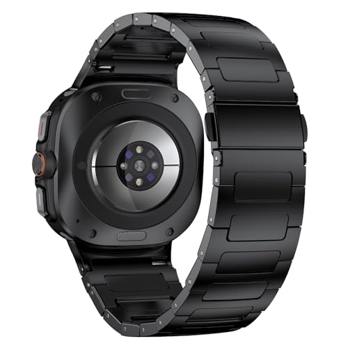 PanPinnacle Stainless Steel Band Compatible with Galaxy Watch ultra 2/1 Bands 47mm (2025/2024),No Gap Business Metal Replacement Strap for Men Samsung Galaxy watch 8/7 Ultra Band (Black) - Image 5