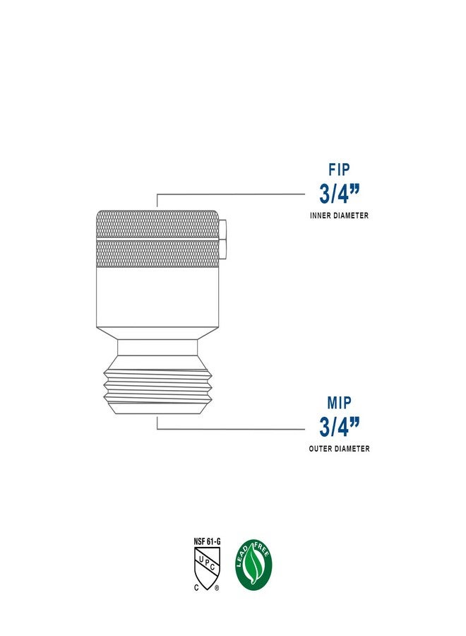 Everflow Midline Valve WC3400-OM Hose Bib Vacuum Breaker Backflow Preventor 3/4’’ FIP x MHT - Image 5