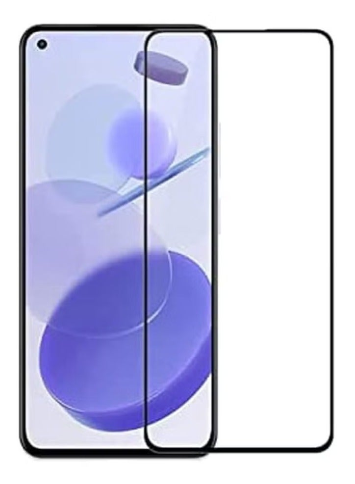 Full Coverage Tempered Glass Screen Protector Compatible with Realme 6 Pro, Realme C17, Realme 7i, Realme 9i - Black Frame  - Image 1