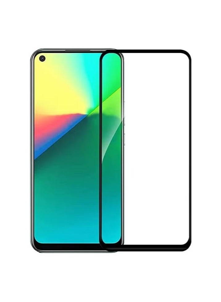 Full Coverage Tempered Glass Screen Protector Compatible with Realme 6 Pro, Realme C17, Realme 7i, Realme 9i - Black Frame  - Image 2