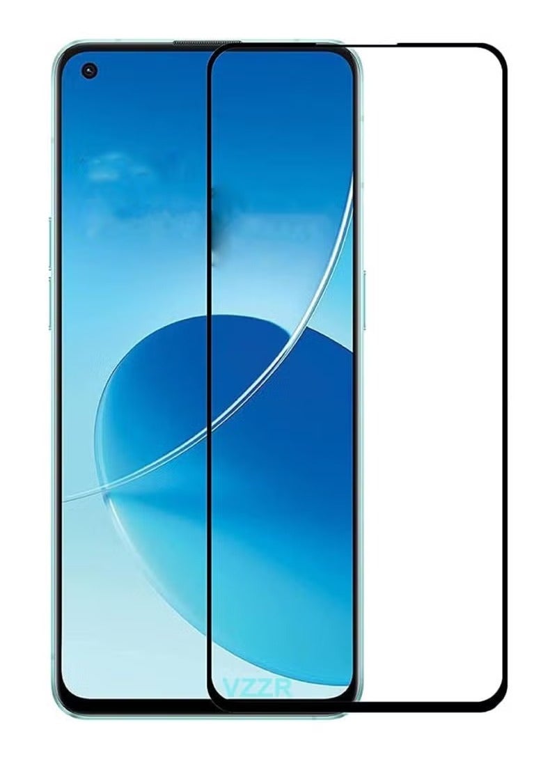 Full Coverage Tempered Glass Screen Protector Compatible with Realme 6 Pro, Realme C17, Realme 7i, Realme 9i - Black Frame  - Image 3